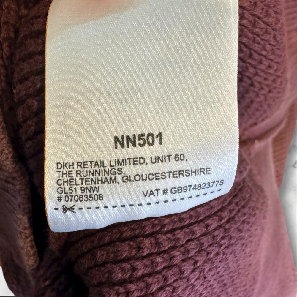 Superdry Men's Textured Knit Crew Neck Pullover Sweater Burgundy Sz M rolled - Picture 6 of 11